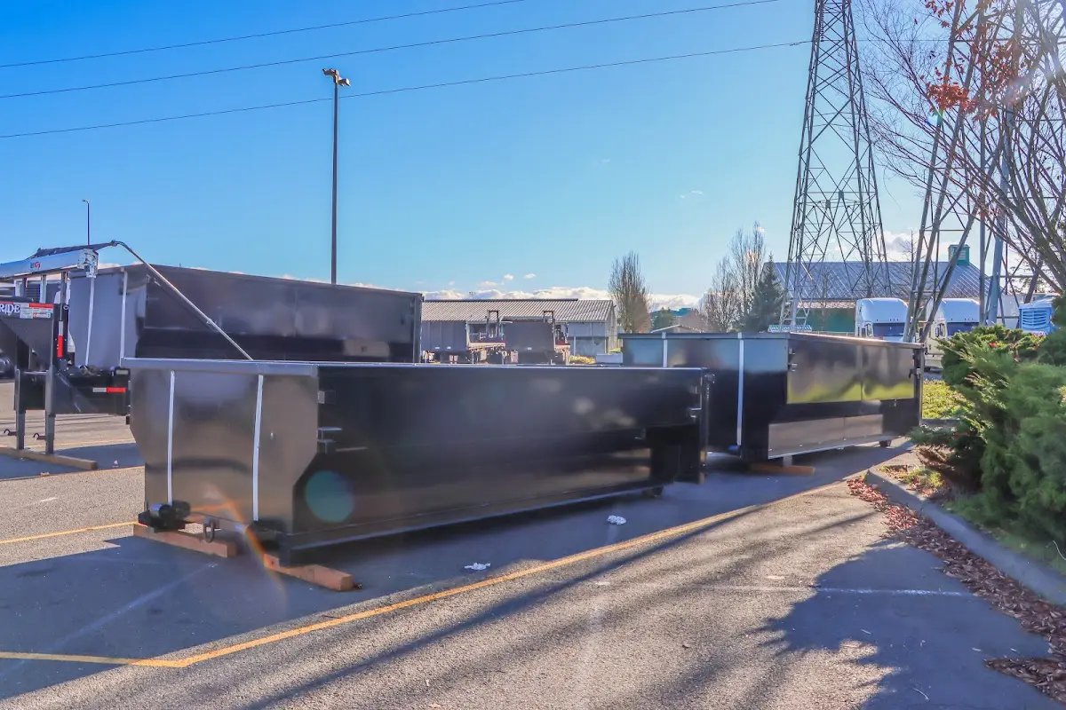 Roll-off dumpster ready for waste disposal at job site for 2 Yard Dumpster Rental in Gettysburg